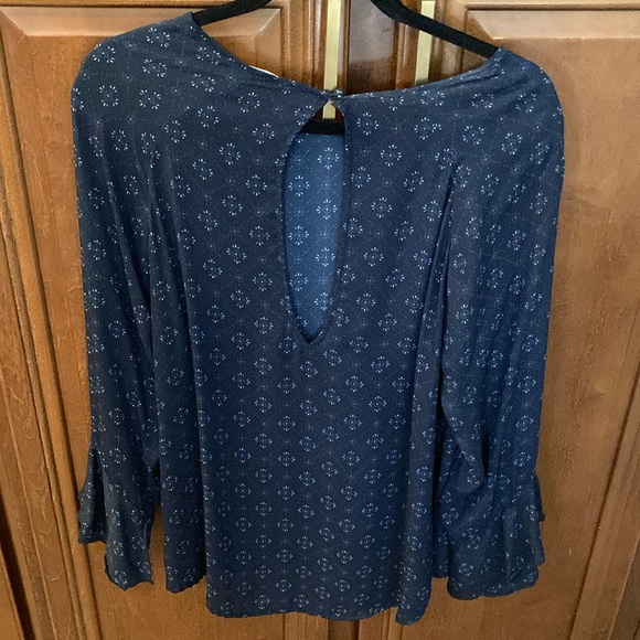 Blue Ruffled Relaxed Blouse - Picture 2 of 4